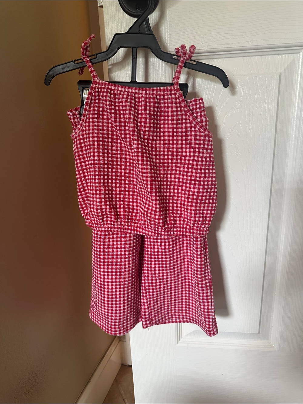 Old Navy Red and White Gingham Girls Matching Set